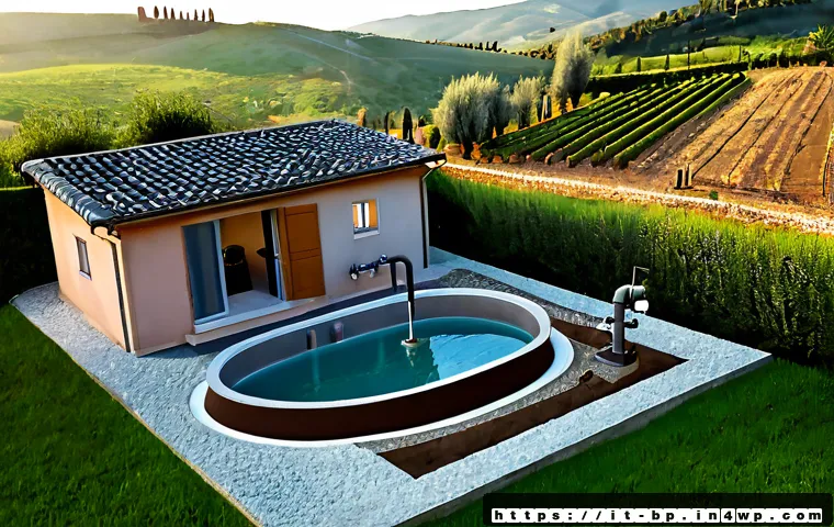 지열 지역의 지하수 이용 방법 - Photorealistic cutaway view of a rural Italian home in Tuscany using geothermal groundwater, a neat ...